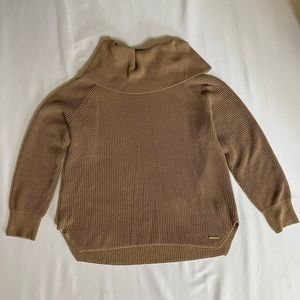 EUC large tan cowl neck sweater
